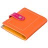 Жіночий помаранчевий гаманець із натуральної шкіри з хлястиком на кнопці Visconti Mojito 68841 - 7