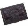 Шкіряний жіночий гаманець з тисненням під крокодила в чорному кольорі Tony Bellucci (12461) - 1