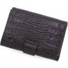 Шкіряний жіночий гаманець з тисненням під крокодила в чорному кольорі Tony Bellucci (12461) - 3