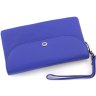 Синій великий жіночий гаманець-клатч з зернистою шкіри ST Leather (14037) - 3