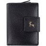 Середній жіночий гаманець із фактурної шкіри чорного кольору з місткою монетницею Ashwood 69641 - 10