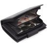 Середній жіночий гаманець із фактурної шкіри чорного кольору з місткою монетницею Ashwood 69641 - 5