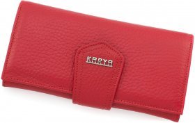 Червоний жіночий гаманець з натуральної шкіри з крупно-вираженою фактурою KARYA (15510)