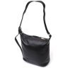 Чорна жіноча сумка з натуральної шкіри флотар з однією лямкою Vintage 2422305 - 1