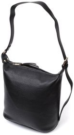 Черная женская сумка из натуральной кожи флотар с одной лямкой Vintage 2422305