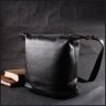Чорна жіноча сумка з натуральної шкіри флотар з однією лямкою Vintage 2422305 - 7