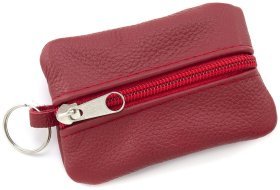 Маленька жіноча ключниця із фактурної шкіри червоного кольору ST Leather 70842
