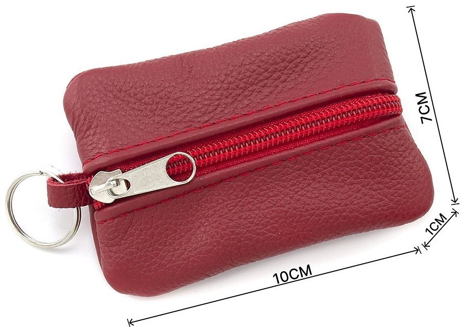 Маленькая женская ключница из фактурной кожи красного цвета ST Leather 70842 modnotak фото №3
