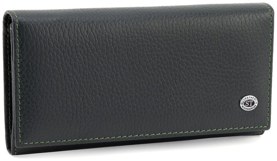 Женский кожаный кошелек зеленого цвета с магнитным типом застежки ST Leather 90842 modnotak фото №1