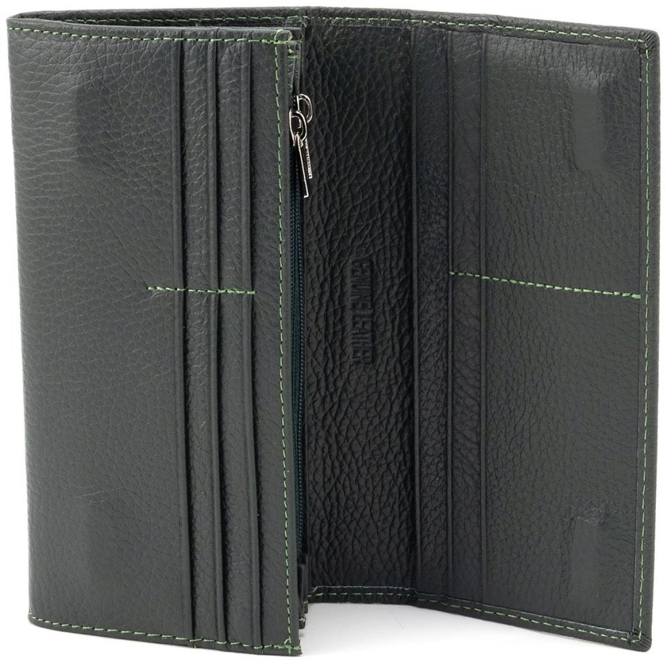 Женский кожаный кошелек зеленого цвета с магнитным типом застежки ST Leather 90842 modnotak фото №2