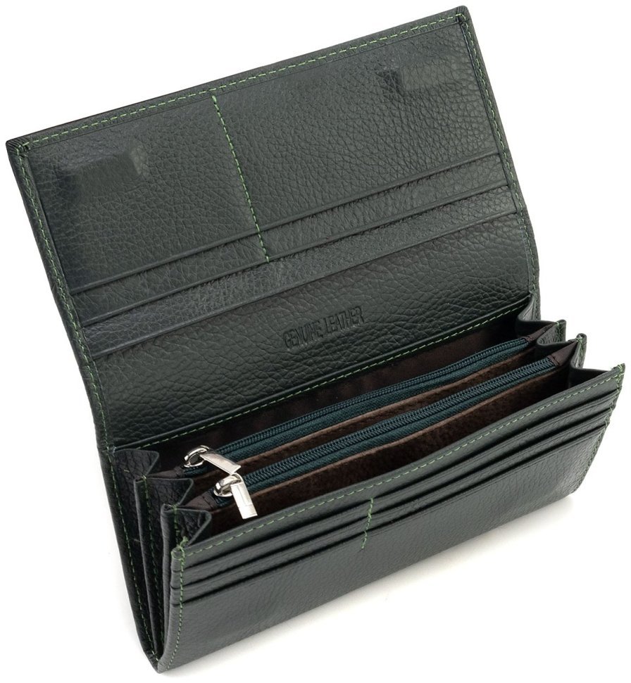 Женский кожаный кошелек зеленого цвета с магнитным типом застежки ST Leather 90842 modnotak фото №6