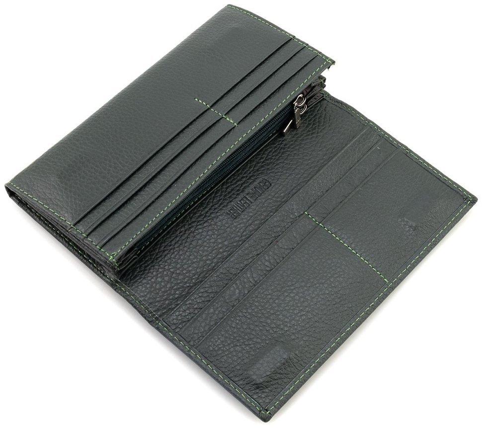 Женский кожаный кошелек зеленого цвета с магнитным типом застежки ST Leather 90842 modnotak фото №7