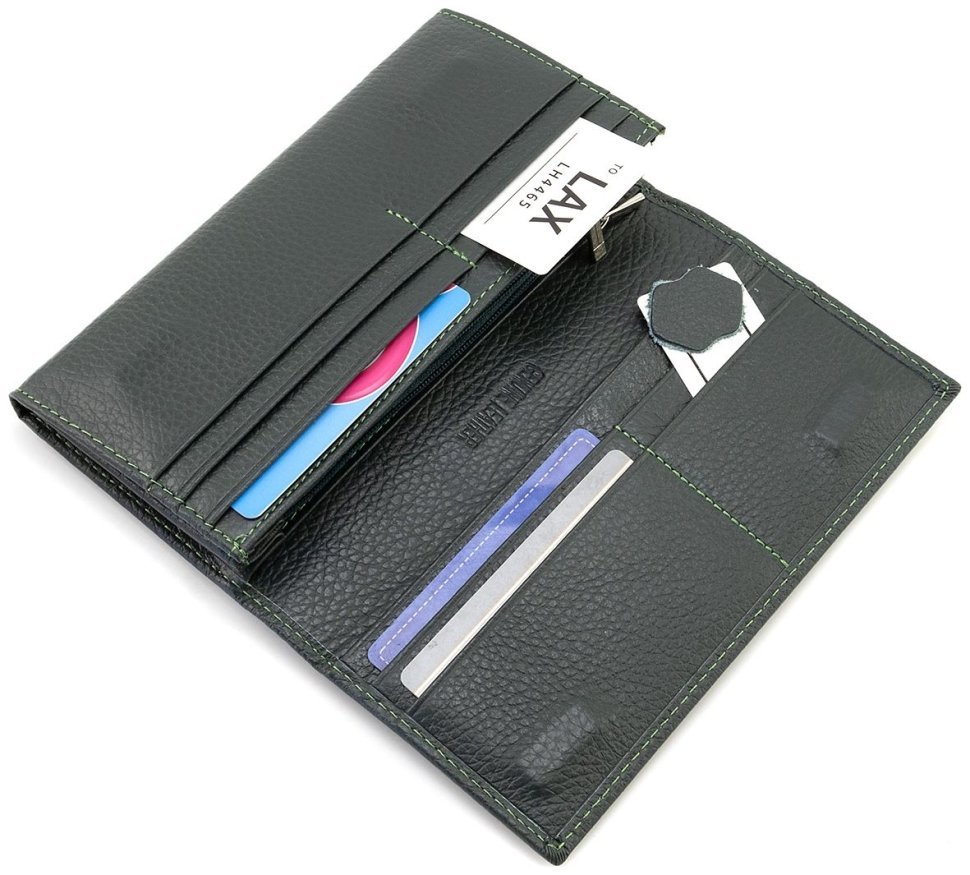 Женский кожаный кошелек зеленого цвета с магнитным типом застежки ST Leather 90842 modnotak фото №8