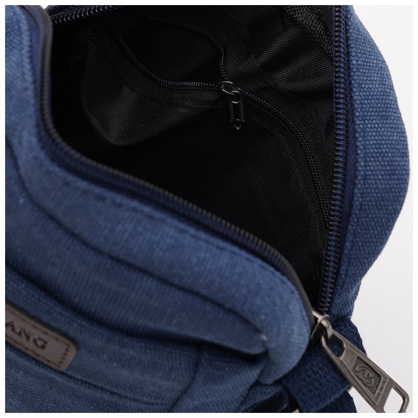 Мужская текстильная сумка-планшет маленького размера в синем цвете Monsen 71542