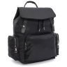 Функциональный женский рюкзак из черного текстиля с клапаном Monsen 71842 - 1