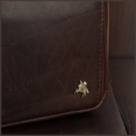 Коричнева чоловіча міні-сумка на пояс або на плече з натуральної вінтажної шкіри Visconti 81942