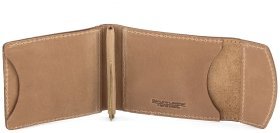 Зажим для денег из кожи бежевого цвета от ST Leather (16849)