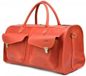 Шкіряна сумка червоного кольору в стилі вінтаж TARWA (19918)