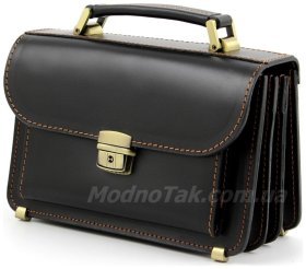 Классическая мужская кожаная барсетка ручной работы Старинная Италия (10504)