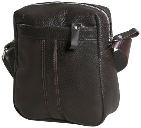 Мужская сумка планшет из фактурной кожи на 1 вместительное отделение Vip Collection 102342 коричневого цвета
