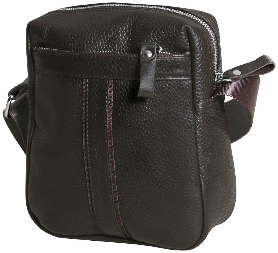 Чоловіча сумка планшет із фактурної шкіри на 1 містке відділення Vip Collection 102342 коричневого кольору фото №2 Чоловіча сумка планшет із фактурної шкіри на 1 містке відділення Vip Collection 102342 коричневого кольору modnotak фото №2