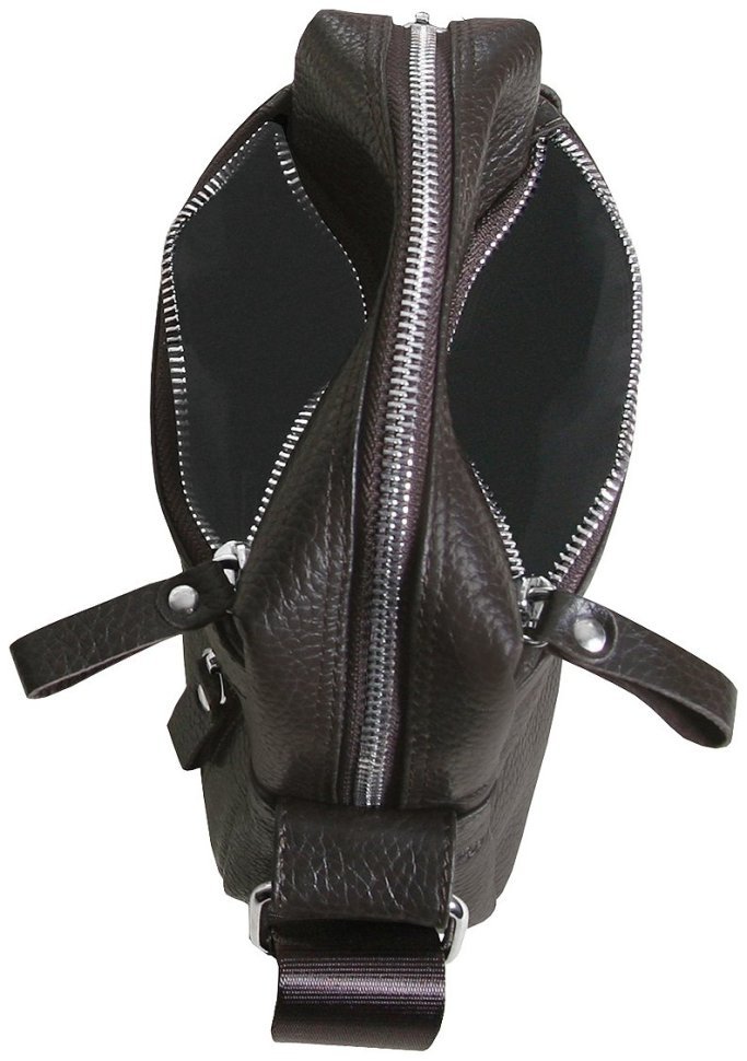 Чоловіча сумка планшет із фактурної шкіри на 1 містке відділення Vip Collection 102342 коричневого кольору фото №5 Чоловіча сумка планшет із фактурної шкіри на 1 містке відділення Vip Collection 102342 коричневого кольору modnotak фото №5