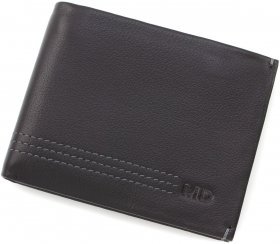 Компактное мужское кожаное портмоне на магните под кредитные карточки с зажимом для денег MD Leather Collection (18073)