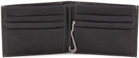 Компактное мужское кожаное портмоне на магните под кредитные карточки с зажимом для денег MD Leather Collection (18073) - 2