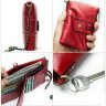 Червоний жіночий гаманець з м'якої шкіри середнього розміру Vintage (14680) - 4