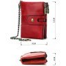 Красный женский кошелек из мягкой кожи среднего размера Vintage (14680) - 11