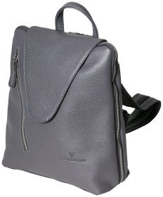 Жіночий шкіряний рюкзак трапеція сірого кольору Vip Collection 102542