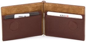 Зажим для денег рыжего цвета из кожи с выраженной фактурой KARYA (0902-38)