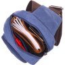 Синя текстильна чоловіча сумка-слінг невеликого розміру Vintage (2421232) - 5