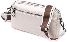 Кожаная женская прямоугольная сумка Vintage 2422598 белого цвета