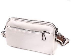 Кожаная женская прямоугольная сумка Vintage 2422598 белого цвета