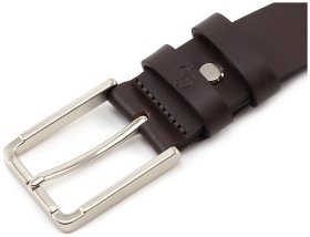 Коричневий ремінь з натуральної італійської шкіри Grande Pelle (31202)
