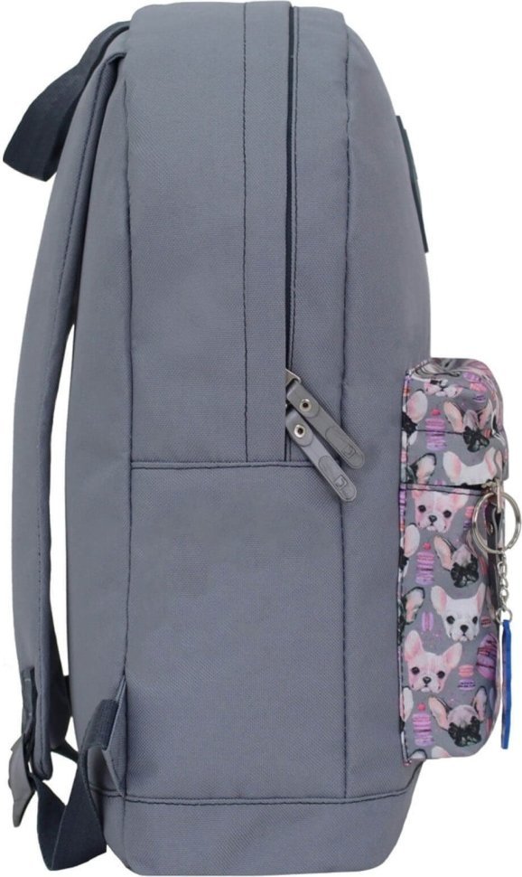 Серый текстильный рюкзак с мопсами Bagland (52942)