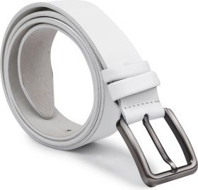 Ремень универсального типа из натуральной кожи белого цвета Vintage (2420737)