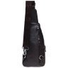 Мужской кожаный вместительный слинг-рюкзак коричневого цвета Borsa Leather 72942 - 3