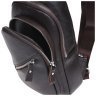Чоловічий шкіряний місткий слінг-рюкзак коричневого кольору Borsa Leather 72942 - 6