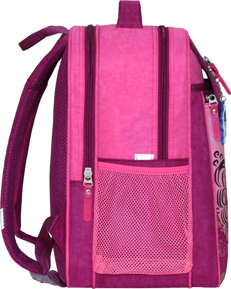 Школьный рюкзак из текстиля в малиновом цвете с рисунком Bagland (53242)