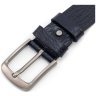 Темно синий мужкой ремень из итальянской фактурной кожи с клиссической пряжкой Gherardini 40838 фото №2 Темно синий мужкой ремень из итальянской фактурной кожи с клиссической пряжкой Gherardini 40838 modnotak фото - 2