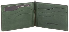 Чоловік затиск для грошей з вінтажній шкіри зеленого кольору Grande Pelle (13285)