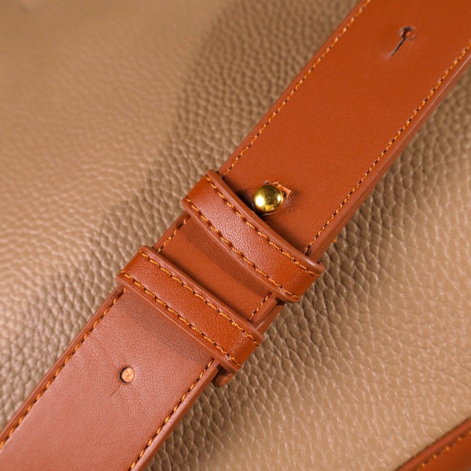 Жіноча сумка через плече з натуральної шкіри у бежево-коричневому забарвленні Vintage (2422092)