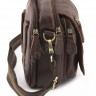 Кожаная коричневая компактная мужская сумка высокого качества Leather Collection (10364) - 4