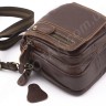 Кожаная коричневая компактная мужская сумка высокого качества Leather Collection (10364) - 9