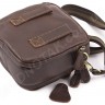 Кожаная коричневая компактная мужская сумка высокого качества Leather Collection (10364) - 10