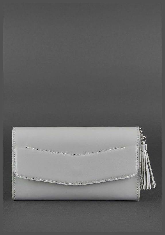 Компактная сумка серого цвета из натуральной кожи BlankNote Элис (12696)