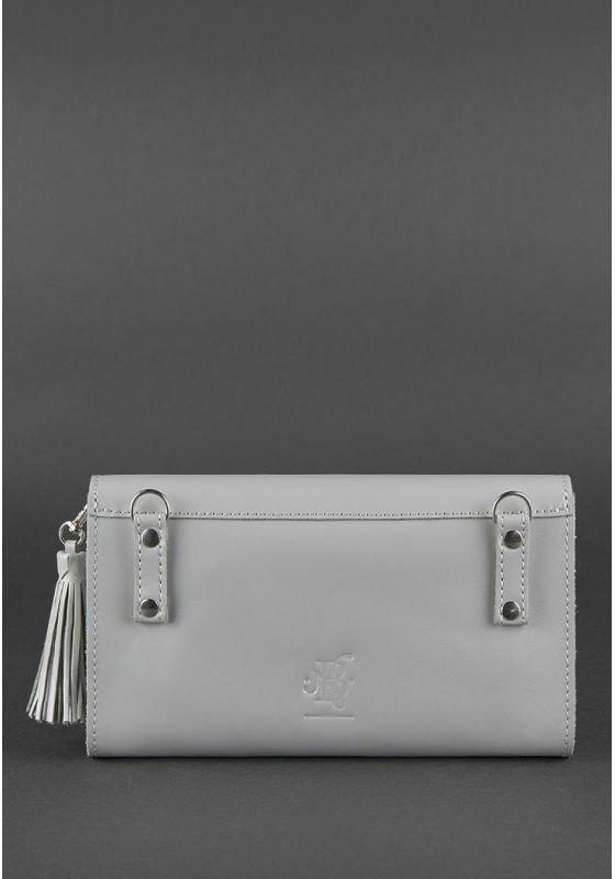 Компактна сумка сірого кольору з натуральної шкіри BlankNote Еліс (12696)