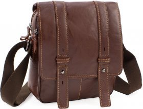 Шкіряна чоловіча наплечная сумка вертикального типу Leather Collection (10363)